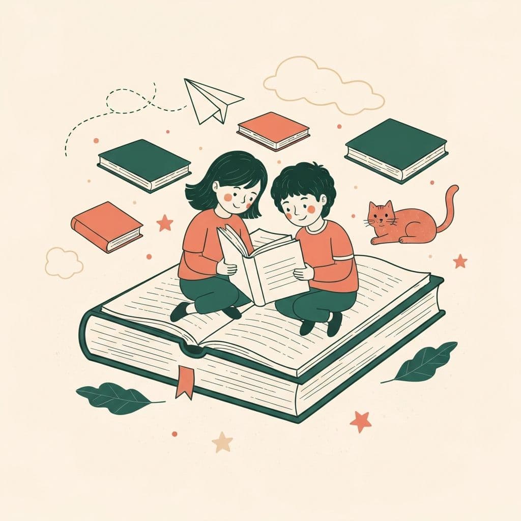 Дети читают книгу вместе
